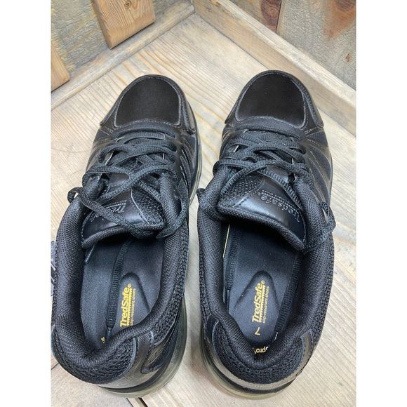 TREDSAFE Mens MNTS48DP001 Slip Resistant Lace Up Black Running Shoes Size 7 - Picture 5 of 9